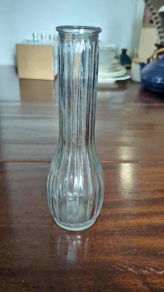 Vintage 1960's Clear Pressed Glass Bud Vase