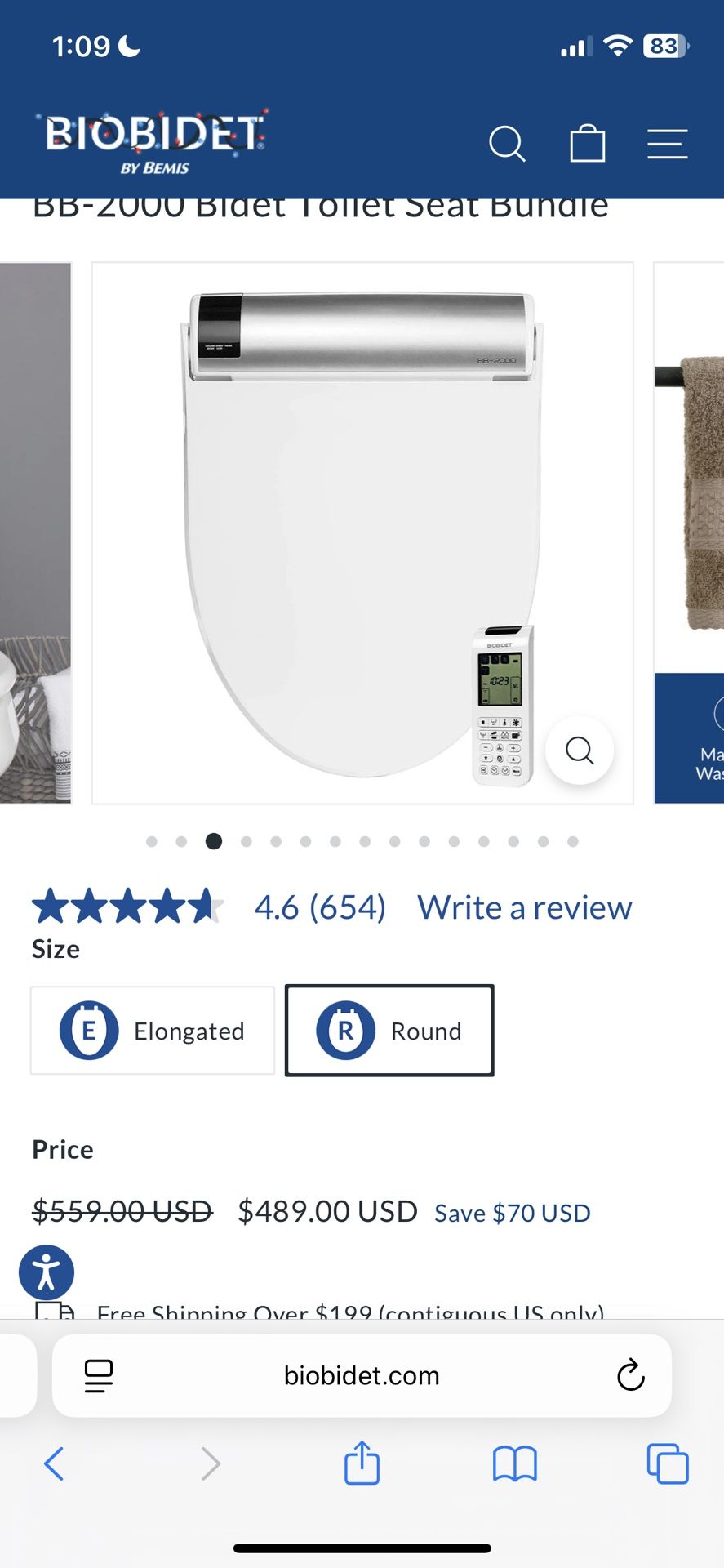 BB-2000 Bidet Toilet Seat Brand New