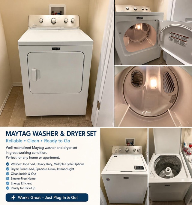 Maytag Washer & Dryer Set – $650