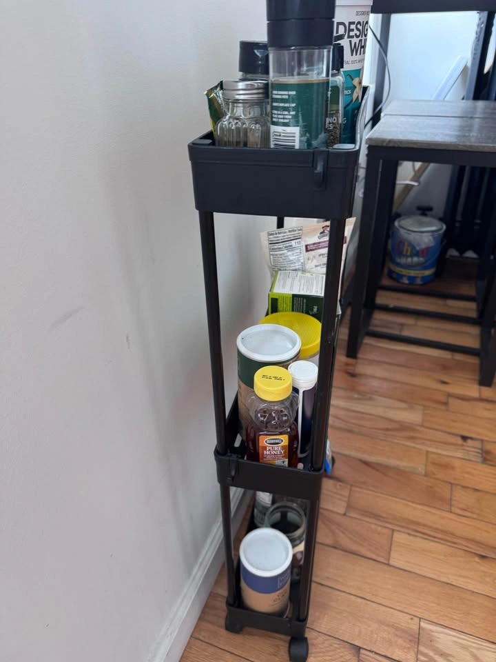 Plastic organizers and small table - photo 2