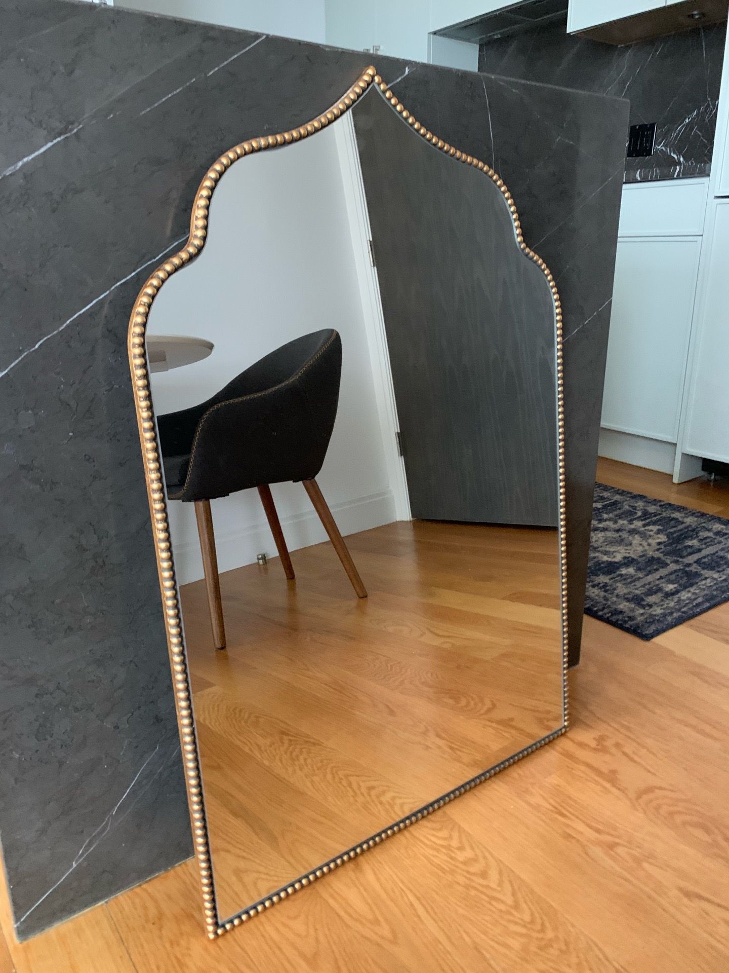 Arched Gold Antiqued Accent Mirror
