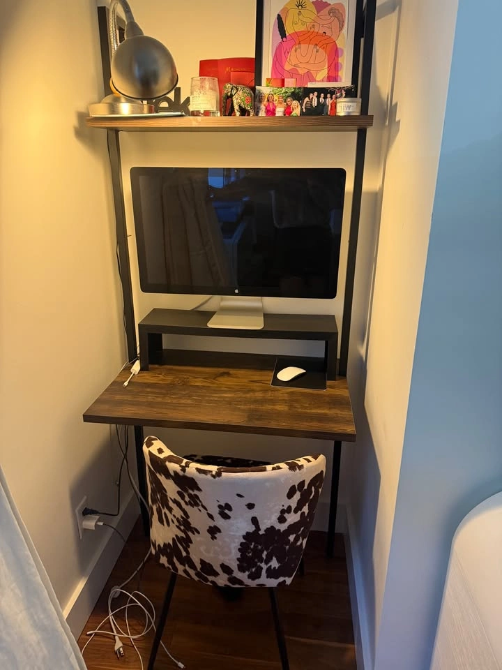 Nathan James Wood Wall Mount Ladder 2-Shelf Desk