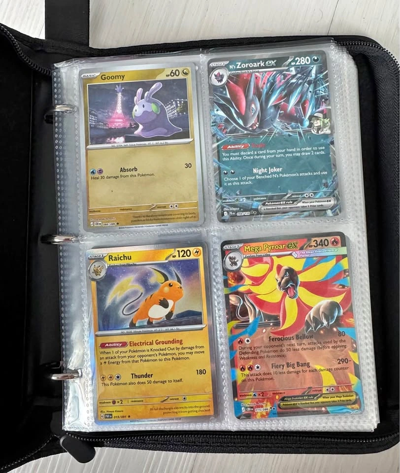 Pokémon binder filled with cards