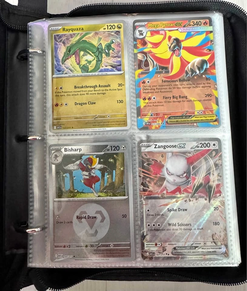 Pokemon binder filled with cards