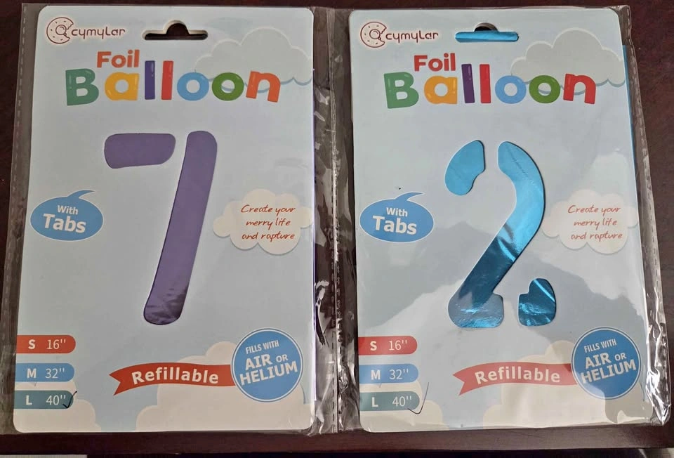 Foil Ballons #'s 2 and 7