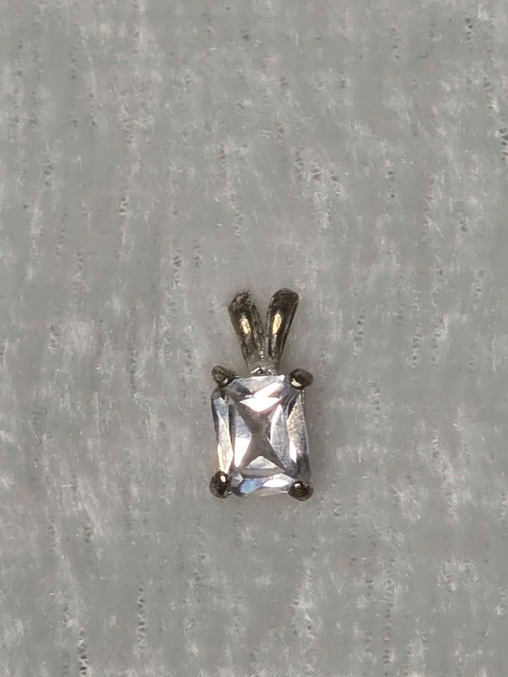 5 Silver Tone Rhinestone Pendant Charms - photo 5