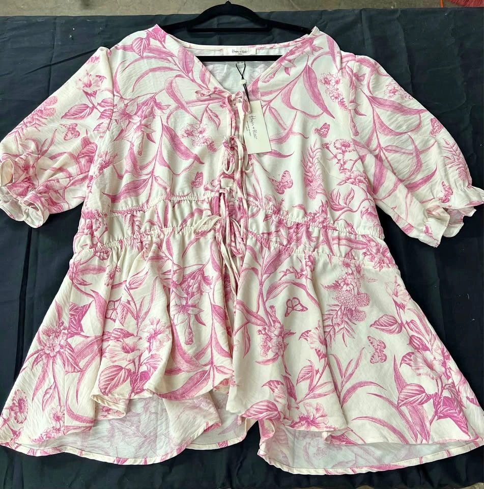 ⚽ Pink Floral Blouse-2XL
