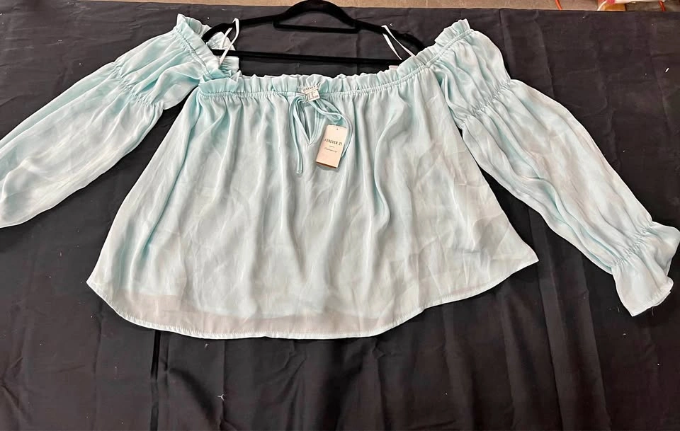 ⚽ Light Blue off shoulder Blouse- 4XL