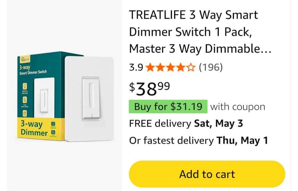 Smart dimmer switch
