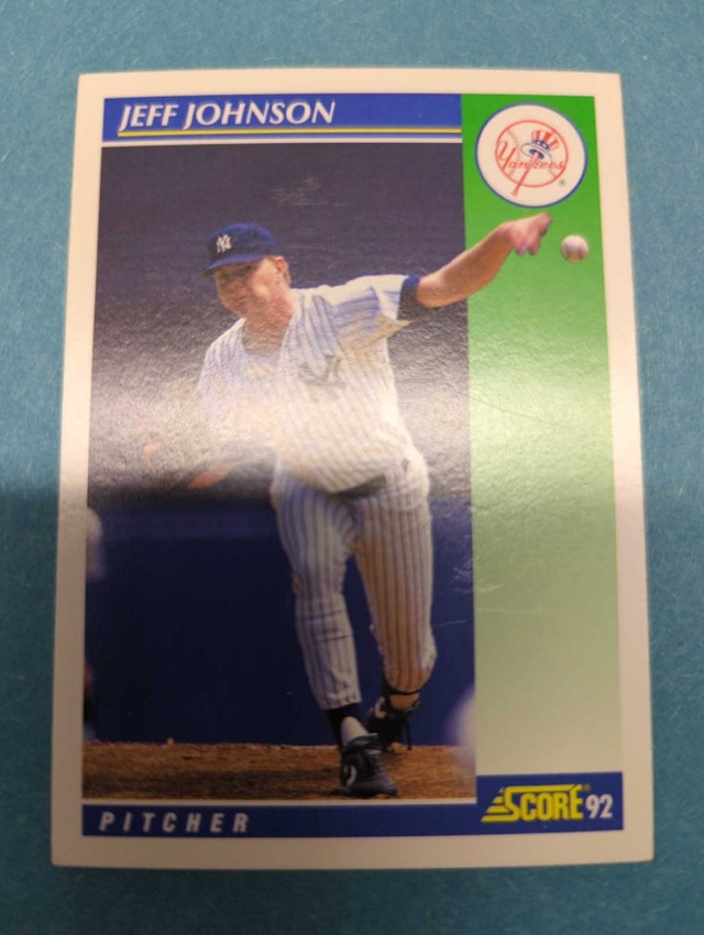 1992 Score Jeff Johnson New York Yankees Baseball Card ⚽