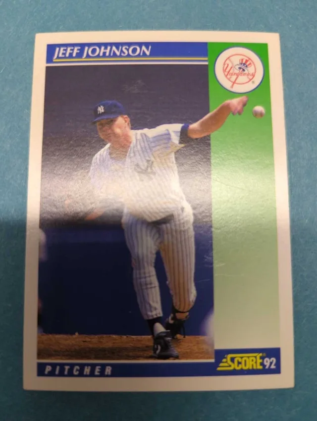 1992 Score Jeff Johnson New York Yankees Baseball Card ⚽
