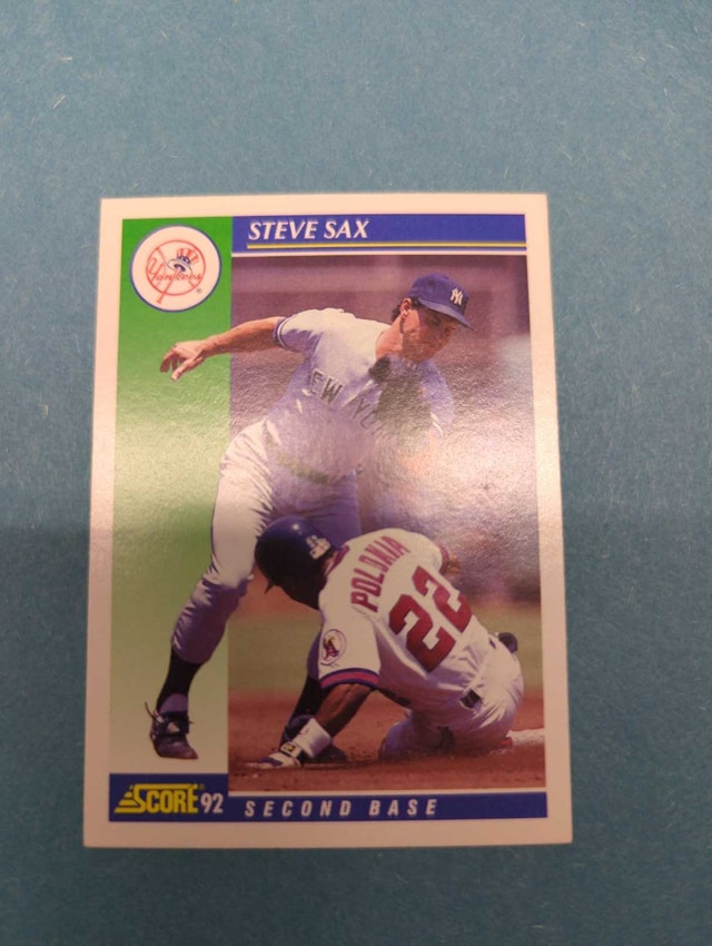 1992 Score Steve Sax New York Yankees Baseball Card ⚽