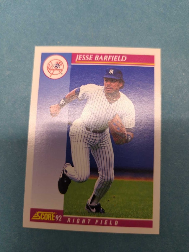 1992 Score Jesse Barfield New York Yankees Baseball Card ⚽