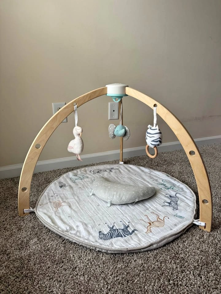 Play and Discover Baby Activity Gym, 3 Attachable Toys, 100% Cot