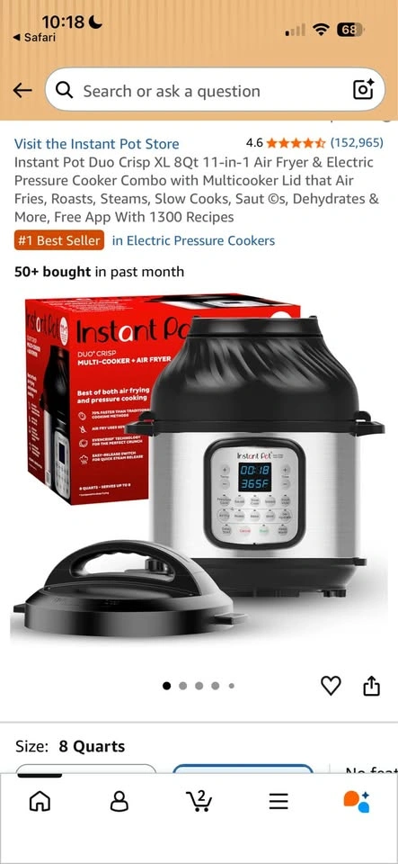 Instant Pot Duo Crisp XL 8Qt, Air Fryer + Pressure Cooker - photo 5
