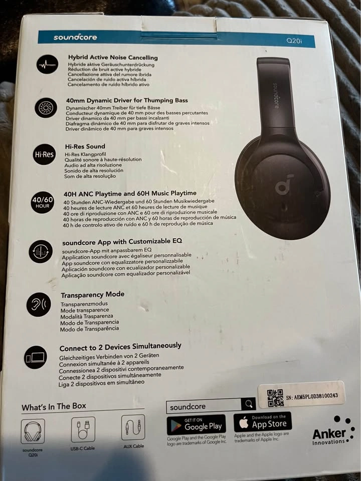 Anker Soundcore Q20i NOISE CANCELLING Headphones - Black (With B - photo 3