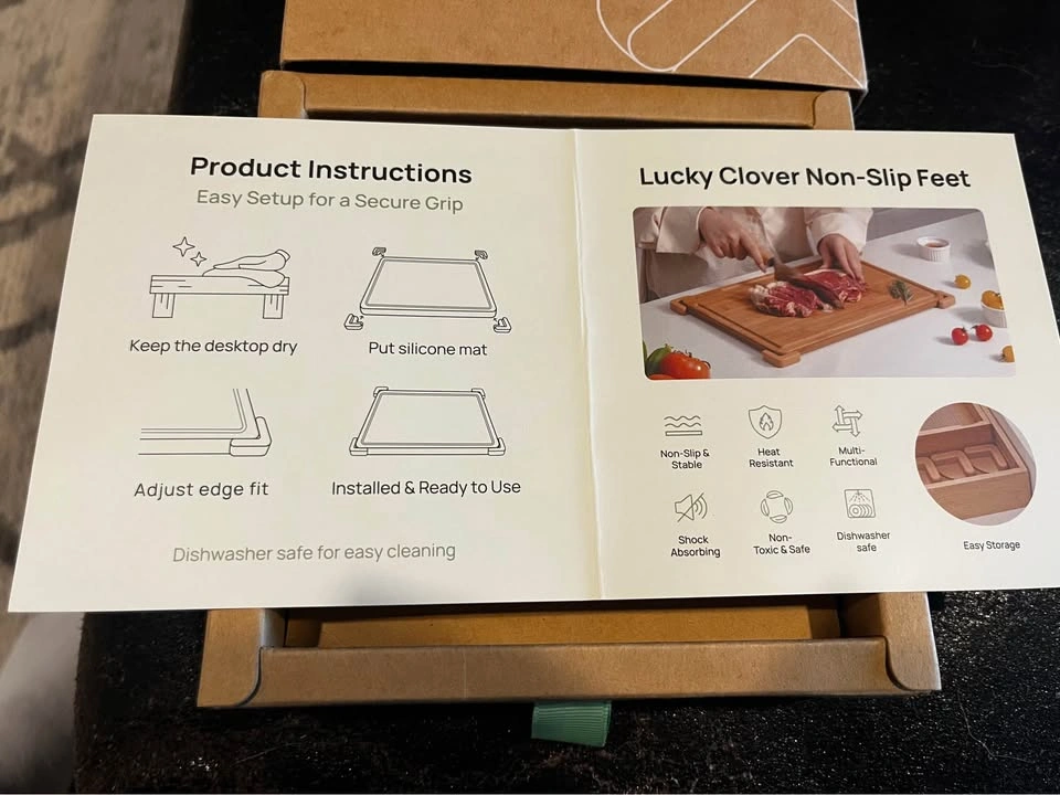 Brand New KEECHEE Lucky Clover Silicone Cutting Board Feet (4-Pa - photo 4