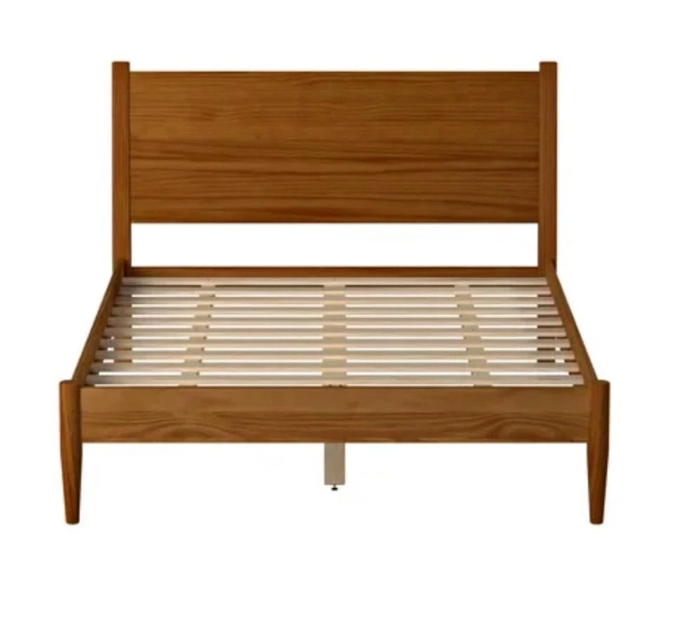 Solid Wood Queen Bed Frame | Mid-Century Modern