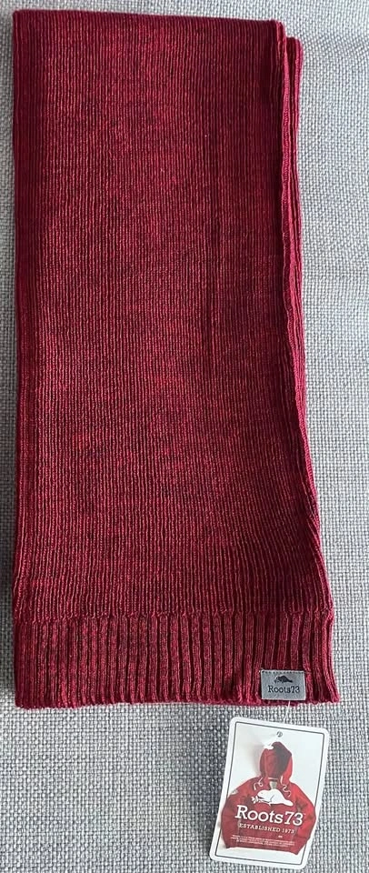 ROOTS73 UNISEX WALLACE Knit Scarf ~Dark Red ~ Brand New⚽️ - photo 2