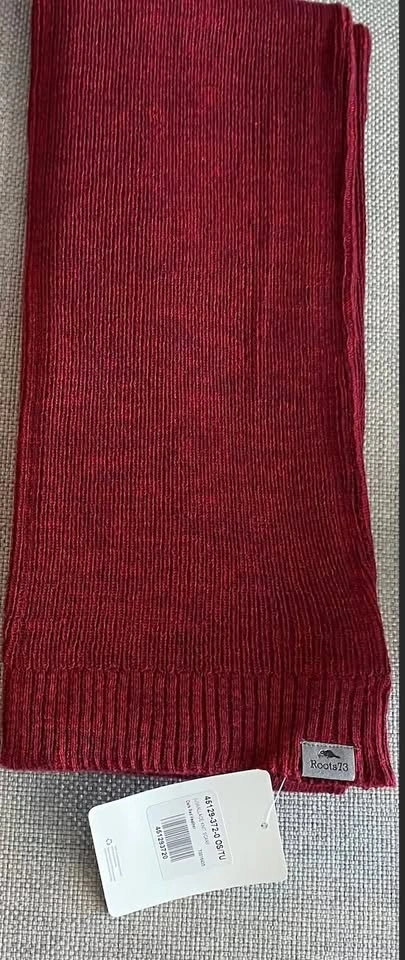 ROOTS73 UNISEX WALLACE Knit Scarf ~Dark Red ~ Brand New⚽️ - photo 3