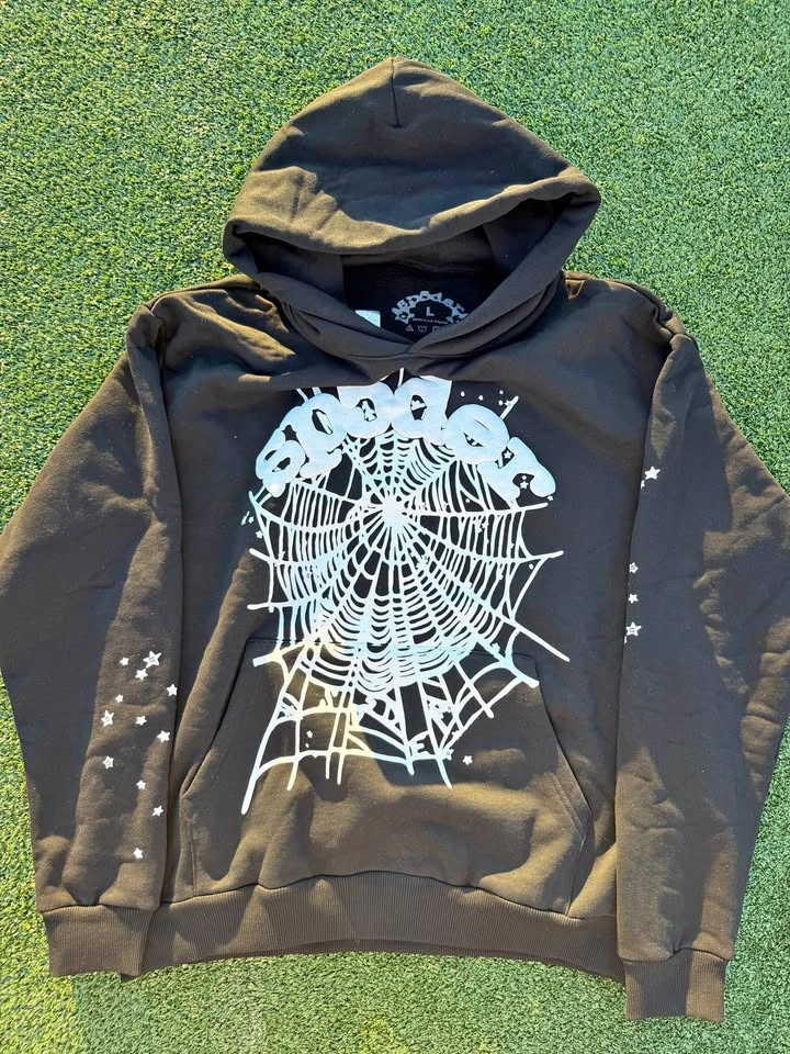 Sp5der OG Web Black Hoodie Size Large