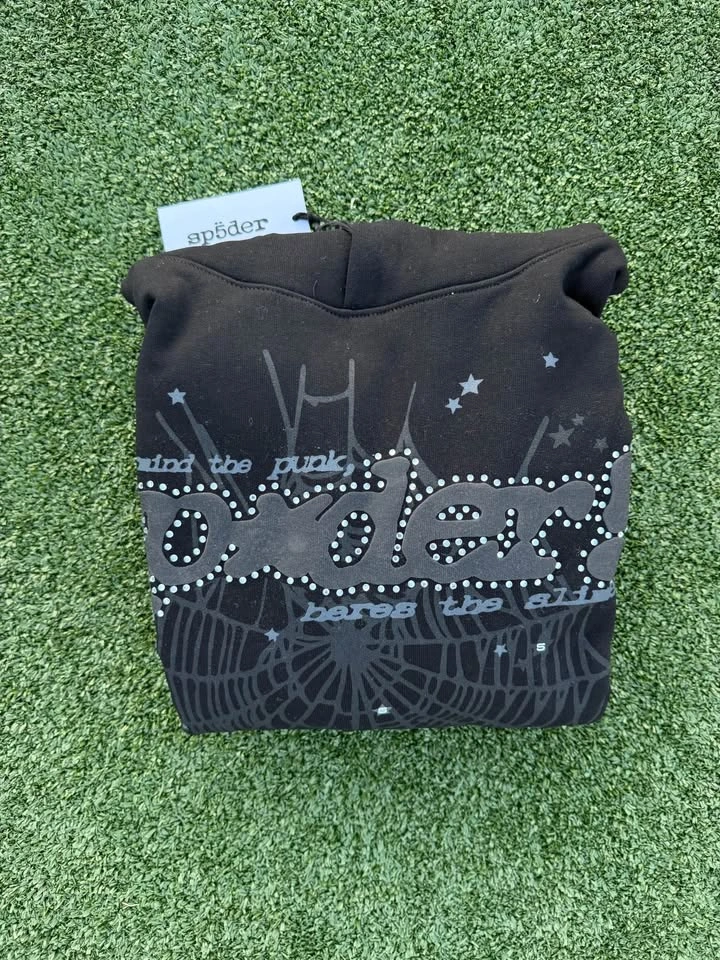 Sp5der Black Rhinestone V2 Size S Hoodie - photo 4