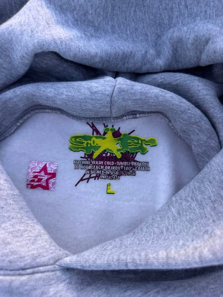 Sp5der Gray Beluga Hoodie Size Large - photo 3