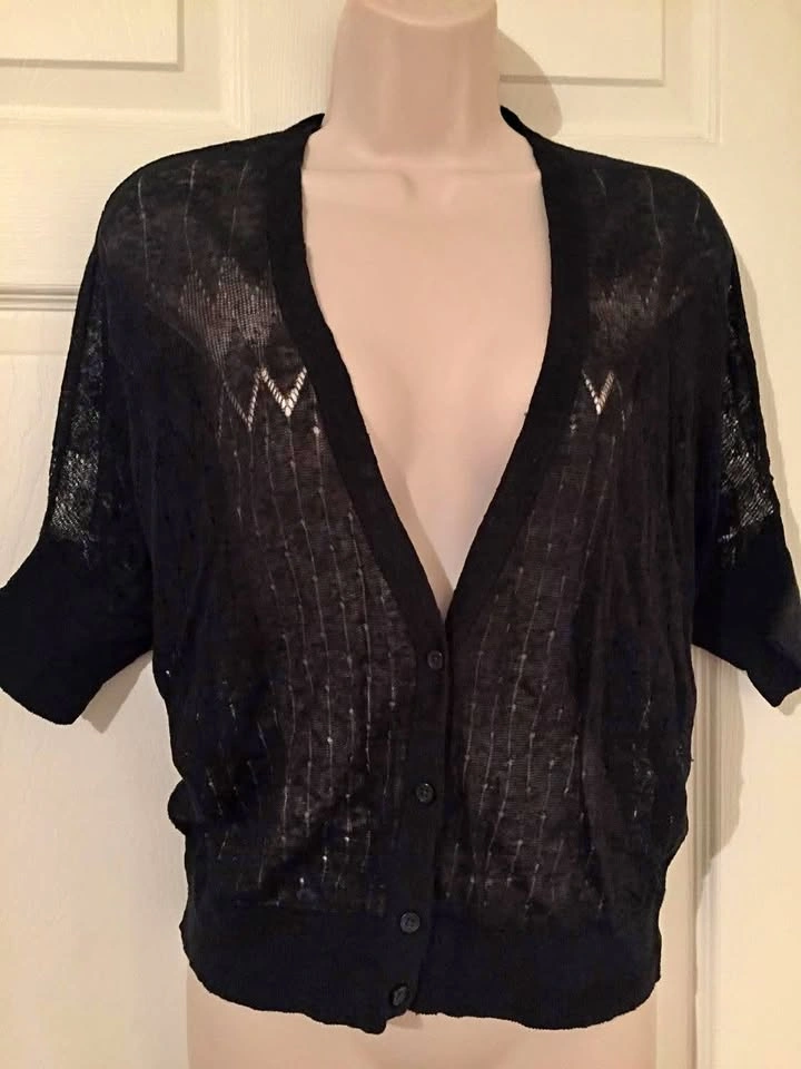 Ann Taylor LOFT Black Linen Cardigan NEW ⚽️