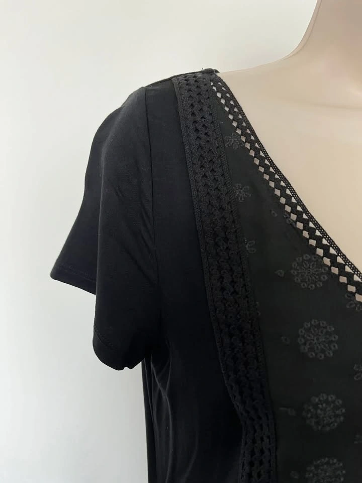 Gorgeous Embroidered Ann Taylor Top ~ Black ~ XS ~ NEW ⚽️ - photo 4