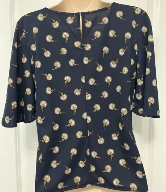 Beautiful Ann Taylor Navy Blouse ~ Size Small Petite ⚽️ - photo 3