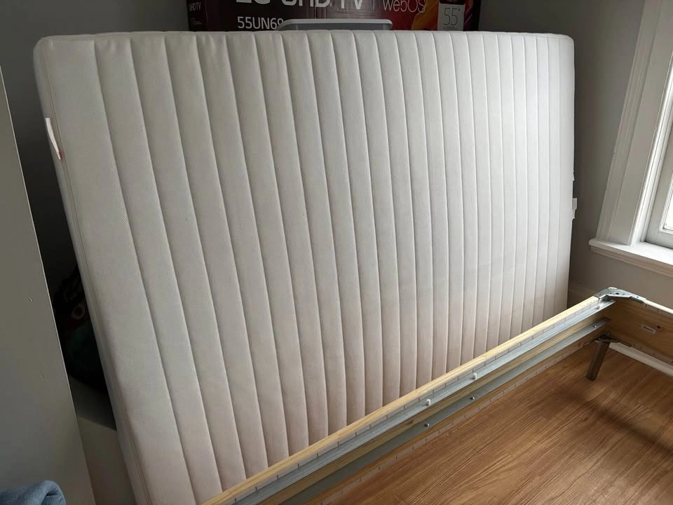 IKEA Full Size Foam Mattress, Bed Frame, and Slatted Base - photo 2