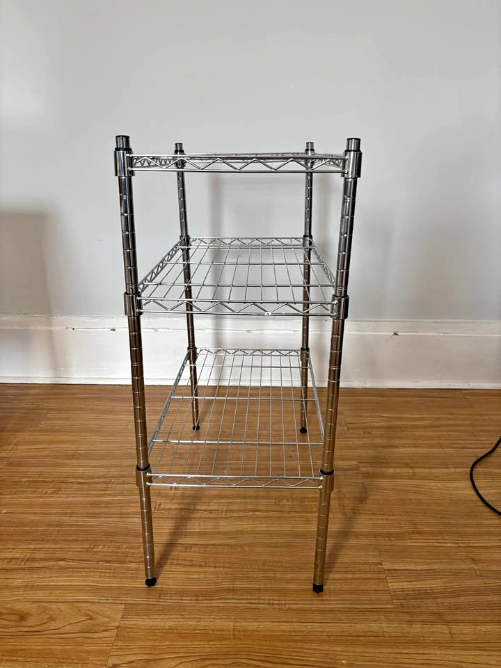 3-Tier Chrome Wire Shelving Unit