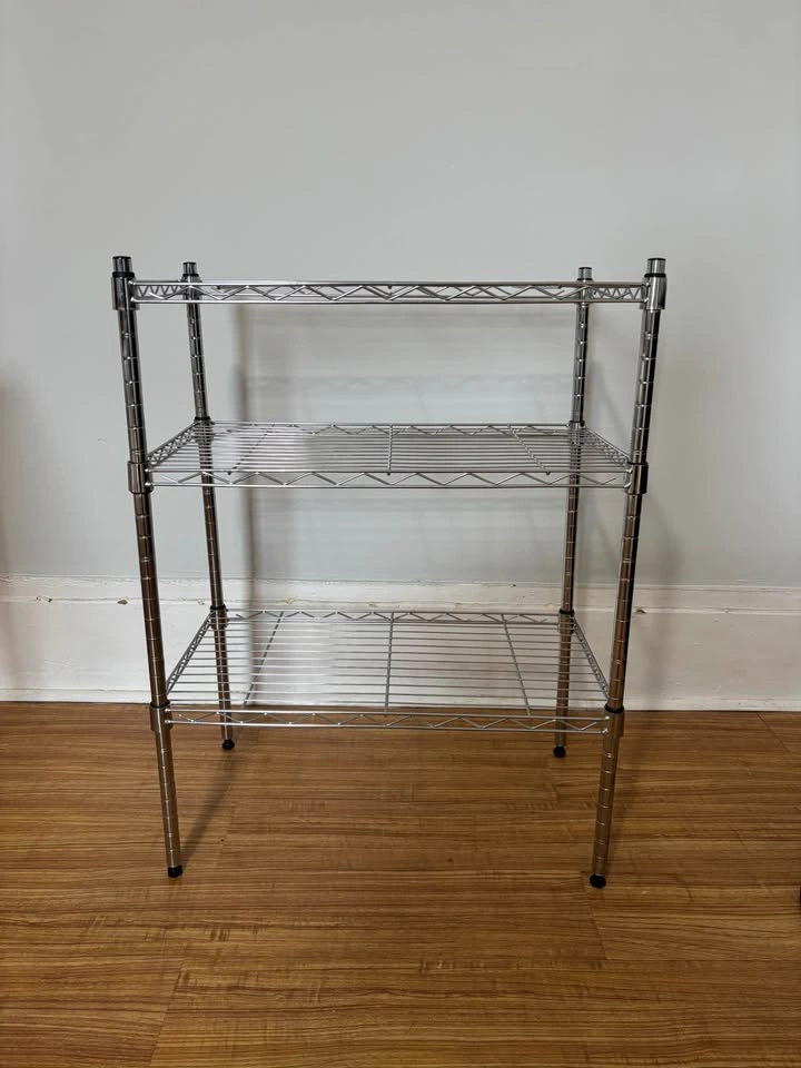 3-Tier Chrome Wire Shelving Unit - photo 2