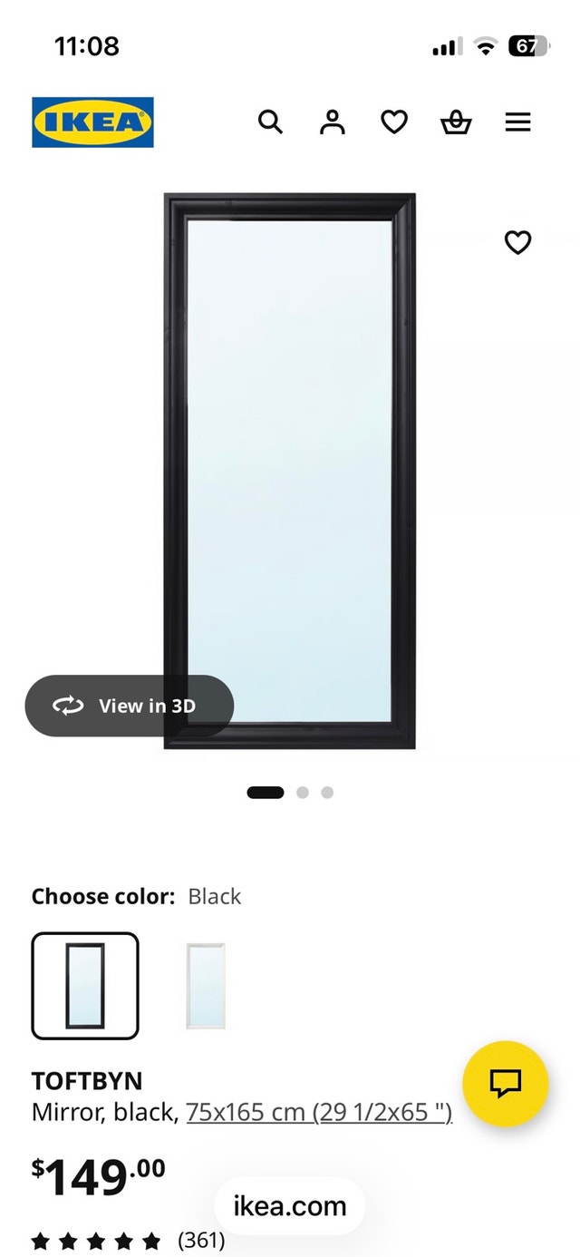 IKEA TOFTBYN Mirror and LACK Shelves