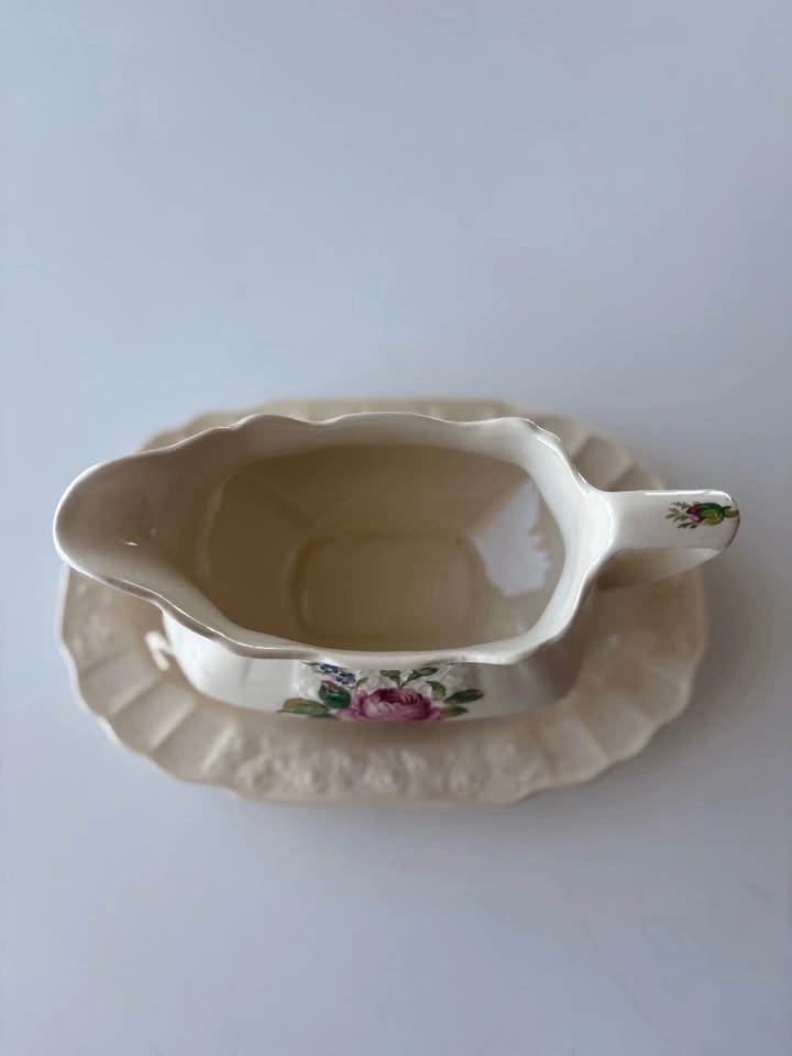 Myott Staffordshire England Gravy Boat with Underplate - photo 3