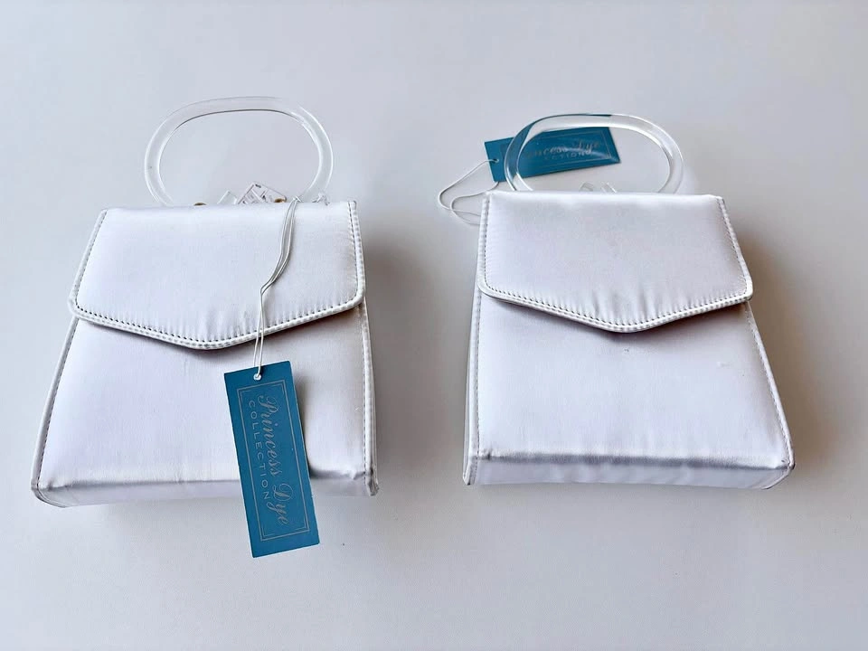 Princess Dye Collection White Satin Handbags