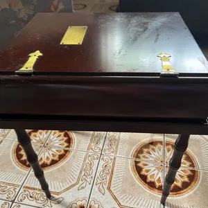 Vintage Book Side Table/ Memory Box with Stand. Deep Brown