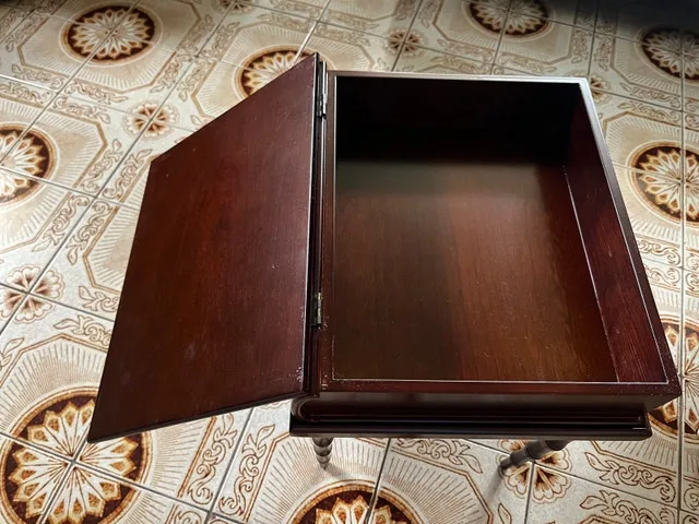 Vintage Book Side Table/ Memory Box with Stand. Deep Brown - photo 3
