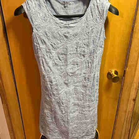 Tina Tomei 100% Italian Linen Dress, light blue, small