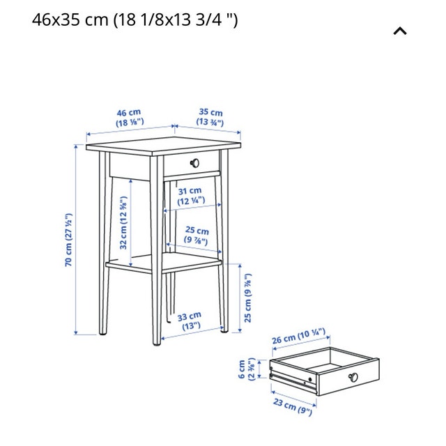 Ikea Hemnes Nightstand, Black-Brown - photo 3