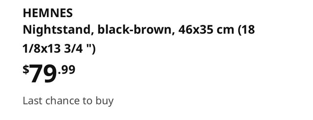 Ikea Hemnes Nightstand, Black-Brown - photo 5