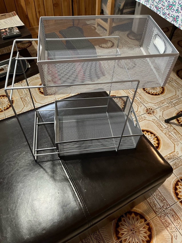 KSP Mesh Sliding Storage Basket 2-Tier (Silver) 31 x 21 x 42 cm - photo 2