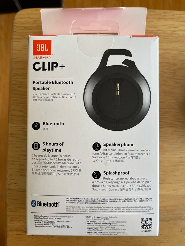 JBL Clip+ Bluetooth Speaker, New - photo 4