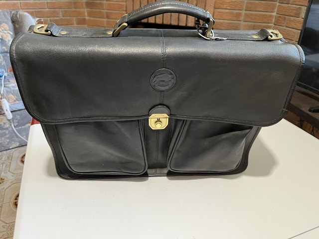 Black leather briefcase, excellent condition
