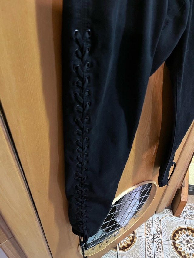 Ardene Black Capri Jeans, Lace-up Detail, Size 11 - photo 3