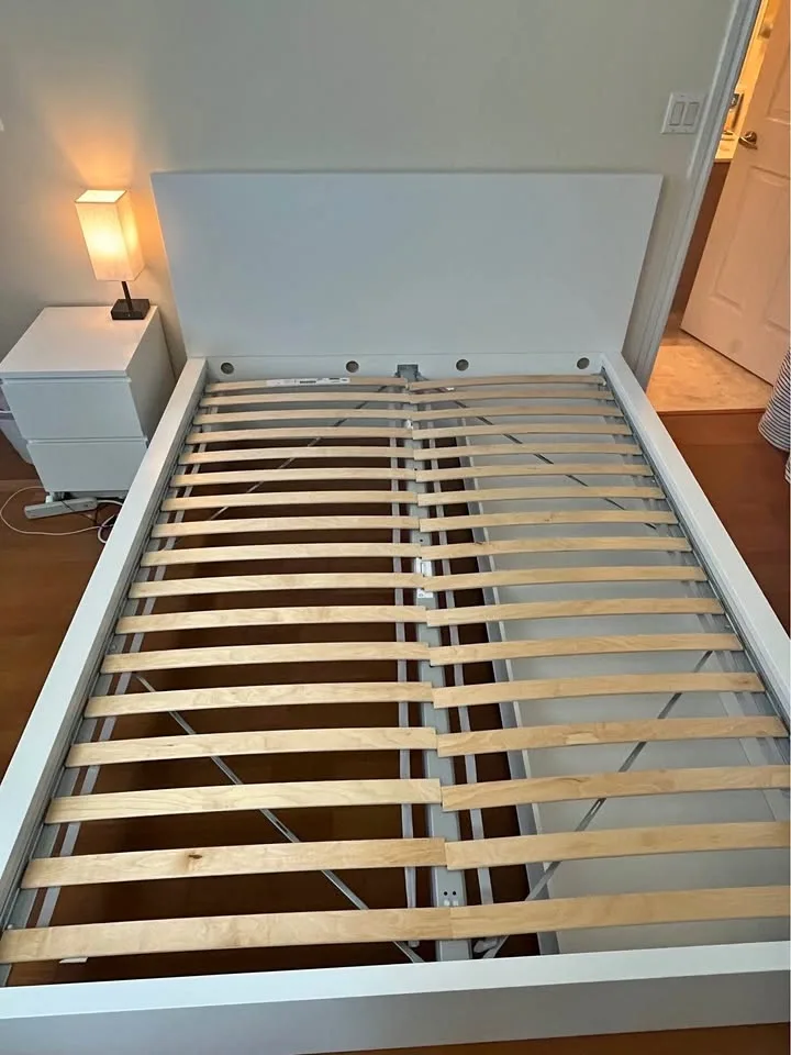 IKEA MALM High Bed Frame with 2 Storage Boxes and LUROY slats