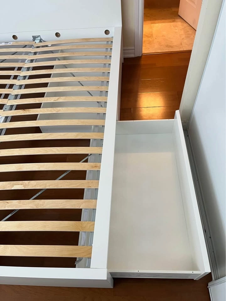 IKEA MALM High Bed Frame with 2 Storage Boxes and LUROY slats - photo 4