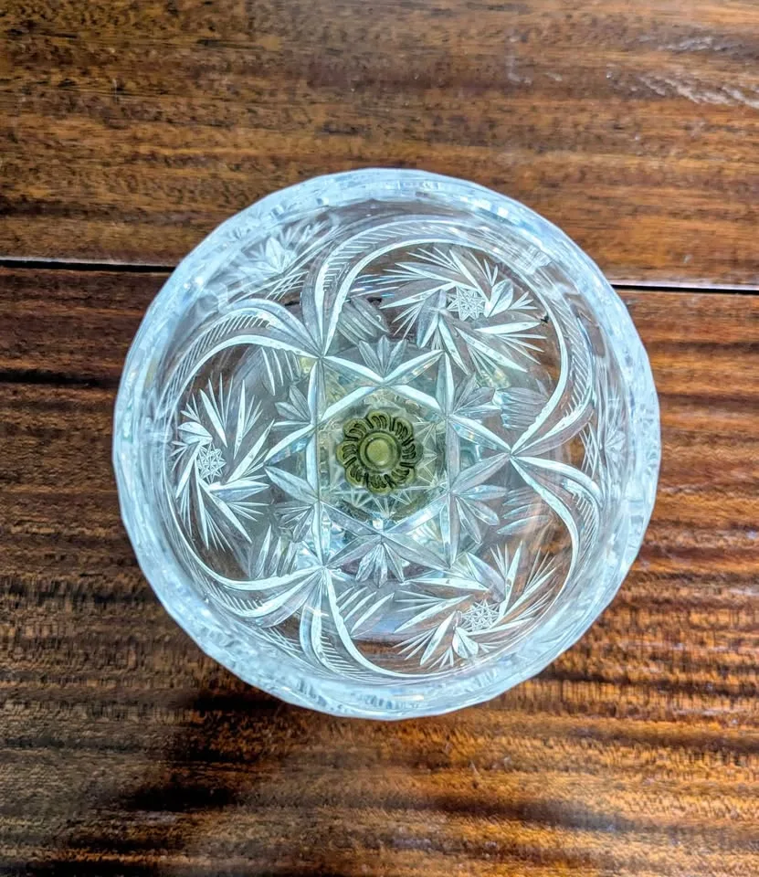 Vintage Hollywood Regency Crystal Compote Bowl image indicator(2)