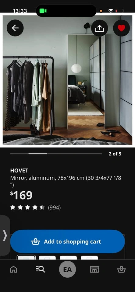 IKEA HOVET Full-Length Mirror - photo 3