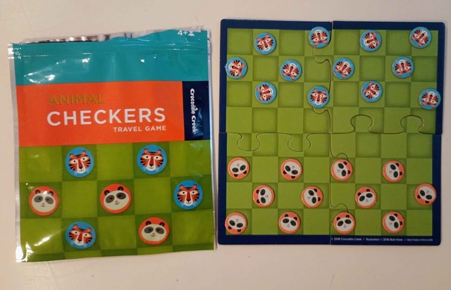 Animal Checkers travel game